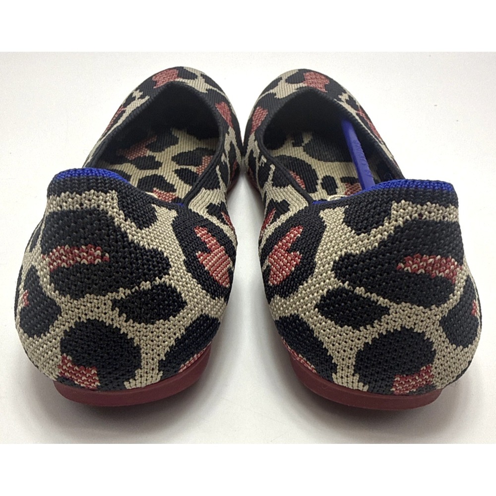 Rothy's Red Cat Flats Leopard Print Ballet Slip On Flats Womens Size 8 - Picture 4 of 5